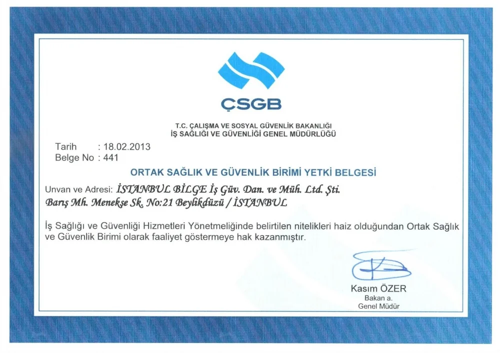 T.C. Çalışma ve Sosyal Güvenlik Bakanlığı Onaylı